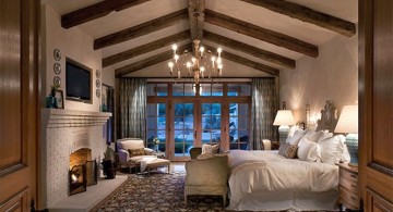 exposed beam ceiling for an elegant bedroom