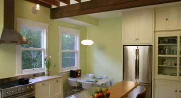 exposed beam ceiling for rustic kitchen