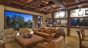 exposed beam ceiling in squares