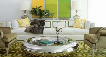 featured image of living room with many shades of lined green and grey