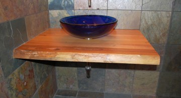 floating sinks with black bowl and