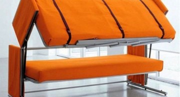 foldable orange unique trundle beds