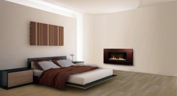 gas fireplace bedroom bare and minimalist