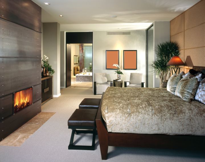 gas fireplace bedroom built in wall panel