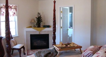 gas fireplace bedroom in corner