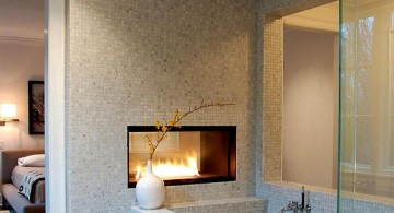 gas fireplace bedroom in wall partition