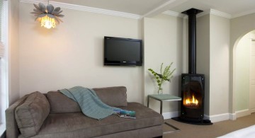 gas fireplace bedroom industrial