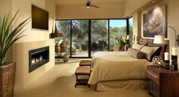 gas fireplace bedroom modern