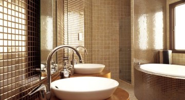 glam tiles brown bathrooms