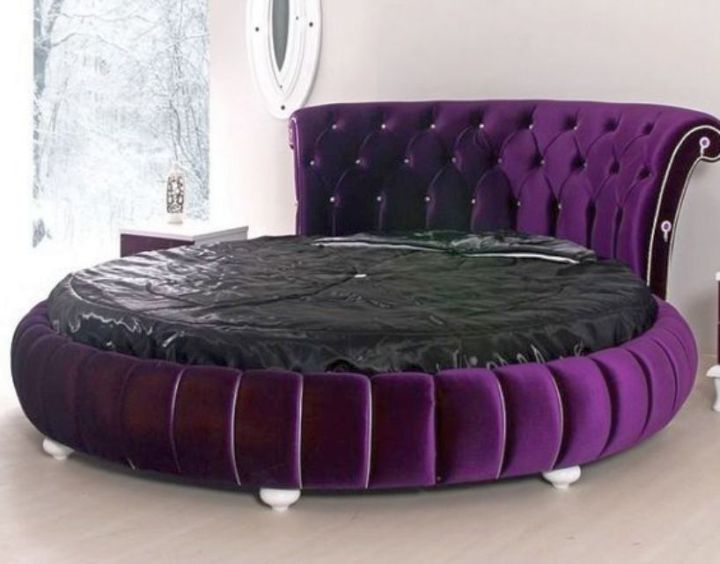 glamorous purple round bed frame
