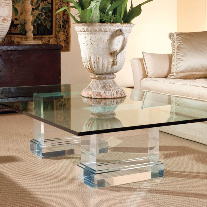 glass top acrylic cocktail table