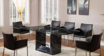 glass topped granite dining room table