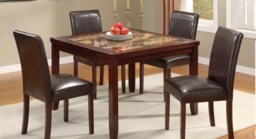granite dining room table with wooden frame