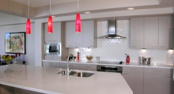 hanging kitchen light in red
