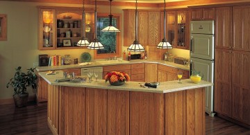 hanging kitchen light on rustic kitchen island