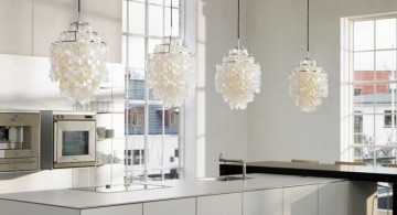 hanging kitchen light with seashell cover