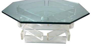 hexagon acrylic cocktail table