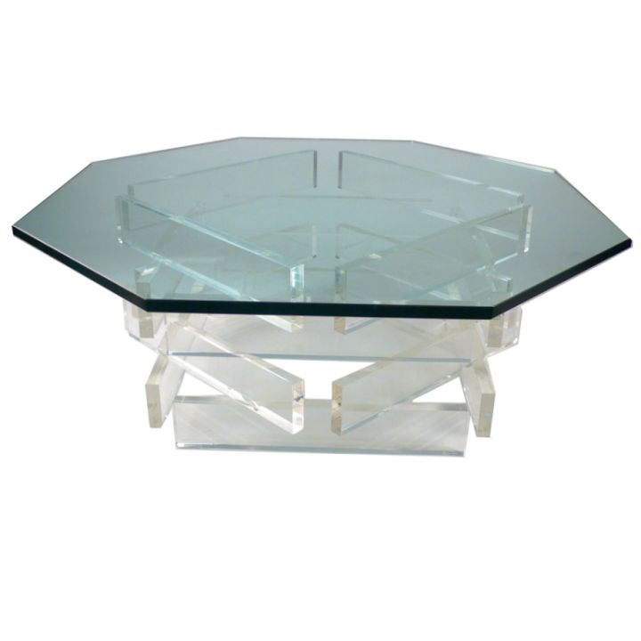 hexagon acrylic cocktail table