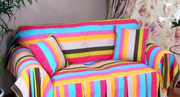 high end slipcover in rainbow color