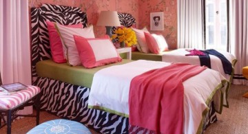 hot pink room decor ideas with zebra print bedding
