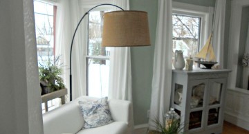 huge floor lamp with reed shade