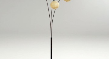 huge floor lamp with trio of lights