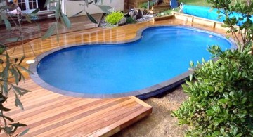 in ground small pool ideas with wooden deck