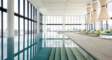 indoor lap pool on roof level