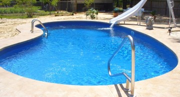 inground kidney shape pool with slide