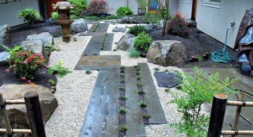 japanese garden designer with wood pathway