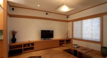 japanese theme room living and dining area