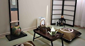 japanese theme room with tea set