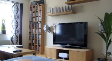 living room tv ideas with floating shelves above it