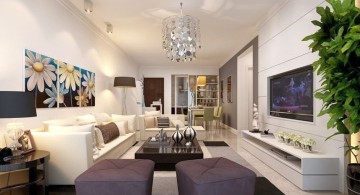long and narrow modern minimalist living room
