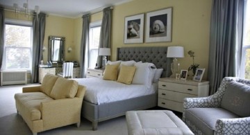 lovely yellow gray bedroom