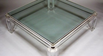 low square lucite coffee table