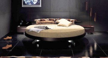 luxurious black round bed frame
