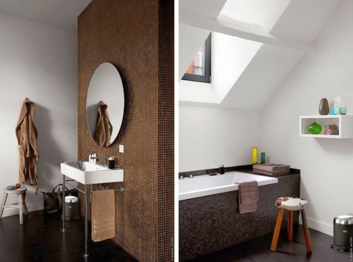 minimalist brown bathrooms
