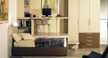 minimalist desk bed combo furniture design in nice rustic accent