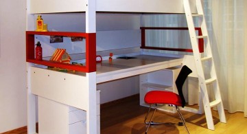 minimalist in white Desk bed combo