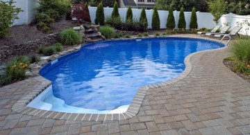 minimalist kidney shape pool for small yard