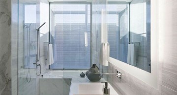 minimalist modern glass shower