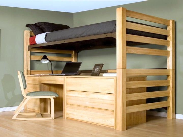 minimalist platform desk bed for adults