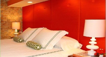 minimalist red bedroom walls