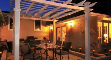 minimalist white and sitting area modern pergola kit