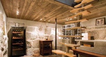 modern basement wine cellar