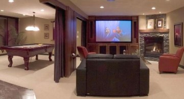modern basement with partition