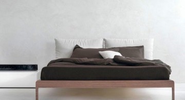 modern floating bed with thin fram