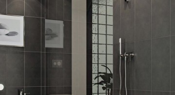 modern glass shower in grey