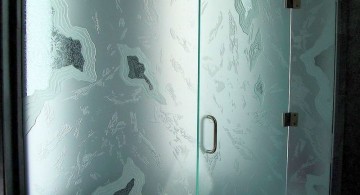 modern glass shower textured frosted